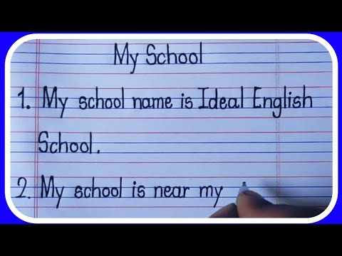 Part of a video titled 5 Lines Essay On My School in English/My School 5 ... - YouTube