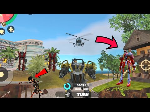 Rope Hero: Vice Town(Robot Machine Destroy Police Robot Car)Fight on the Slope - Android Gameplay HD