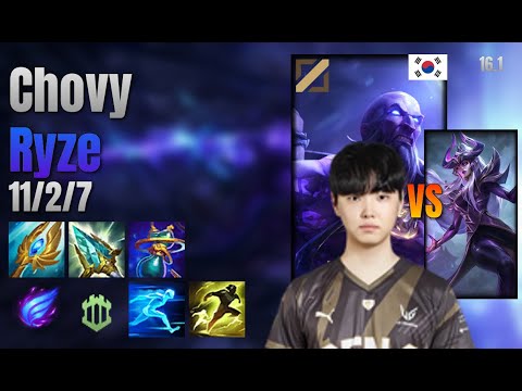 Chovy Mid Ryze vs Syndra lol KR solo rank Full Game 16.1 | 쵸비 라이즈 vs 신드라