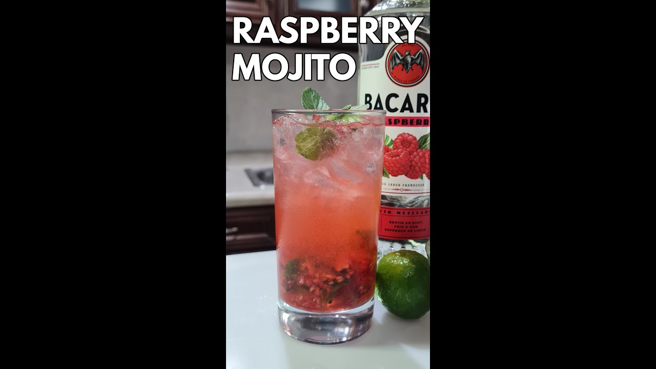 Cómo Preparar el Cóctel RASPBERRY MOJITO o FRAMBUESA 🌿🍋🍹| Razz Mojito | Raspberry Baracdi | #Shorts