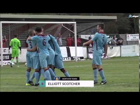 Elliot Scotcher scores for Merthyr Town FC