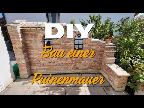 Gartenmauer bauen, Ruinenmauer mit Fundament und Entwässerung! DIY 🧱