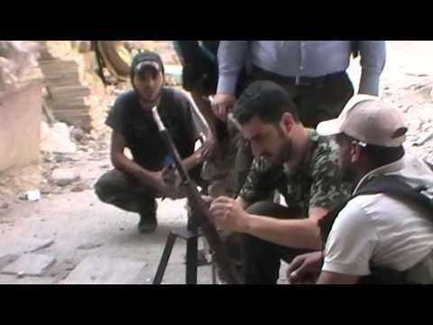 استهداف نقاط قوات النظام في حلب بواسطة صاروخ محلي الصنع من قبل لواء درع هنانو