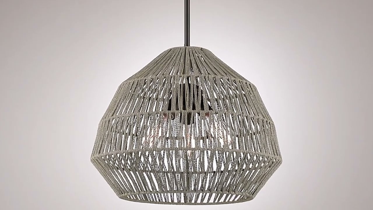 Video 1 Watch A Video About the Millinor Gray Rope 3 Light Pendant