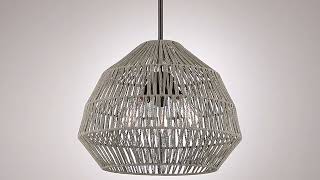 Watch A Video About the Millinor Gray Rope 3 Light Pendant