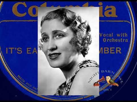 Ruth Etting It's Easy To Remember 1935 Columbia 3031D