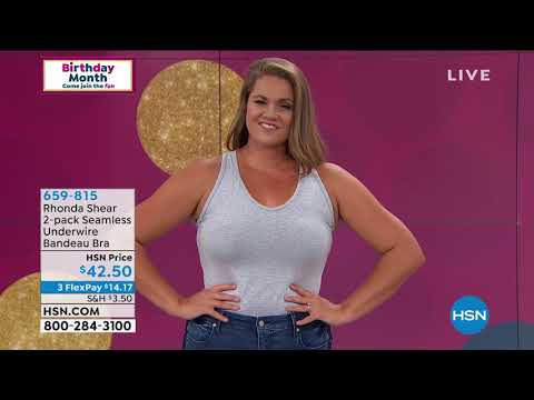 Rhonda Shear 2pack Seamless Underwire Bandeau Bra