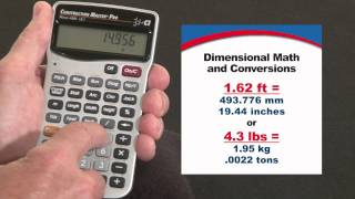Construction Master Pro Dimensional Math and Conversions How To