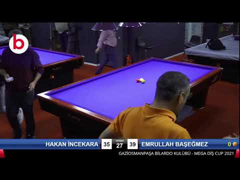 HAKAN İNCEKARA & EMRULLAH BAŞEĞMEZ Bilardo Maçı - GOP BİLARDO - MEGA DİŞ CUP 2021-YARI FİNAL