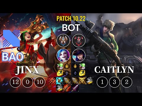 DRX BAO Jinx vs Caitlyn Bot - KR Patch 10.22