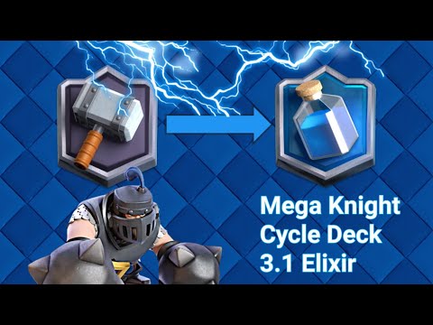3.1 Elixir! Mega Knight Cycle Deck 5600+ Trophy Pushing - Clash Royale