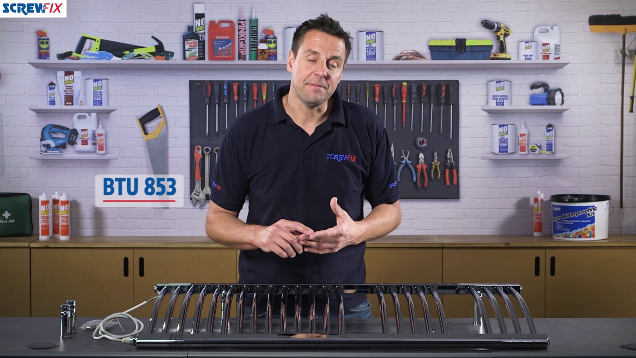 FLOMASTA CURVED ELECTRIC TOWEL RADIATOR CHROME 1100 X 500MM 853BTU | Screwfix