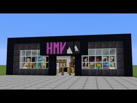 How to Build a HMV Music Store in Minecraft | Step By Step Including Interior