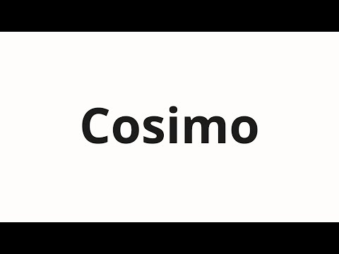 How to pronounce Cosimo