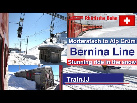 4K Bernina Railway Suíça | Uma das viagens ferroviárias mais pitorescas do mundo | Ferrovia Rética