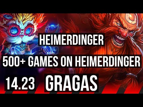 HEIMERDINGER vs GRAGAS (TOP) | 500+ games | KR Diamond | 14.23