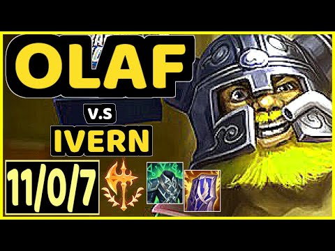 OLAF vs IVERN - 11/0/7 KDA JUNGLE GAMEPLAY - NA Ranked GRANDMASTER