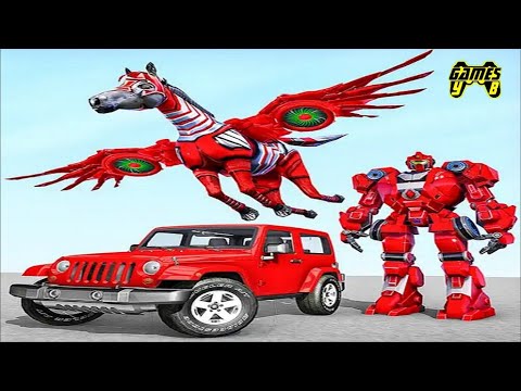 Flying Horse Robot Transformation Jeep Robot  Wars Games 2021 - Android Gameplay
