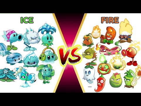 PvZ 2 Fight - Team Plant ICE vs FIRE - Which Team Plants's Best ?