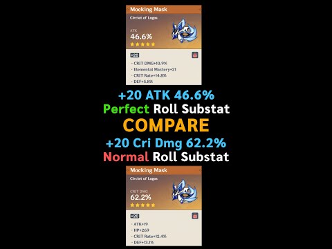Compare Atk46.6% Perfect substat with Cridmg 62.2% Nomal substat