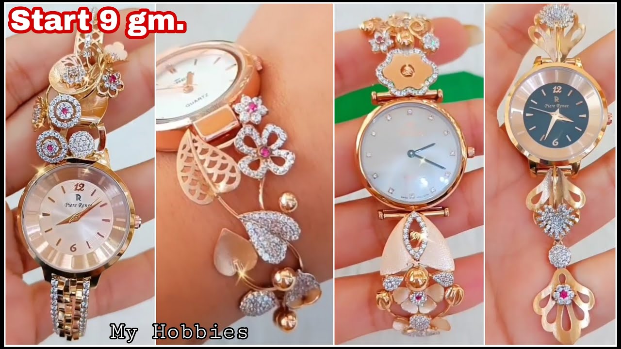 😍Top 25+ 22K Gold Wrist Watches For Woman/With Weight & Adress🤩Latest 2022/Light Weight Gold Watches