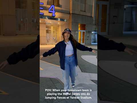 When your hometown is playing the World Series, you do Jumping Fences at Yankee Stadium. ✨💜