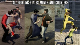 ALL Fighting Styles, Moves & Counters In Sleeping Dogs [Drunken Master, Muay Thai, Jiujitsu, MMA]