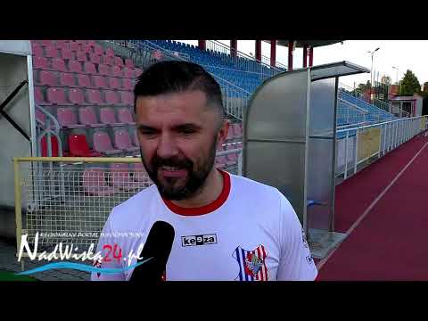 22.07.2020 Trener Rafał Wójcik (Wisła Sandomierz) po sparingu ze Stalą Gorzyce