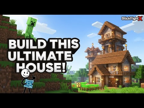 Stickman Minecraft Ep.1 | Ultimate Survival House Tutorial 🏠🔥