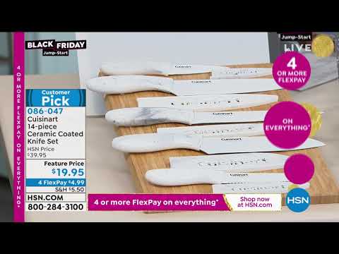 Cuisinart 14pc CeramicCoated Farmhouse Knife Set with Cu...