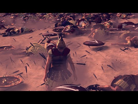 SPARTA NOOB SQUARE vs 20000 PERSIAN ARCHERS - Total War ROME 2