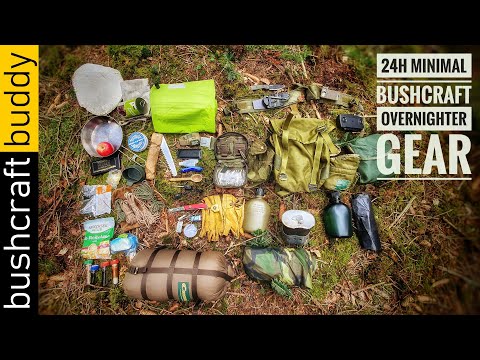 Minimal Bushcraft Gear | 24h Overnighter | Shelter | Food | Water - No Rucksack