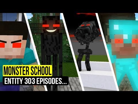 Insane Monster School Pranks: ENTITY 303 in Minecraft!