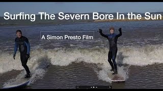 Surfing the Severn Bore in Sun