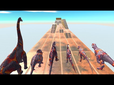 Lava Dinosaur Speed race get a GREEN Pig - Animal Revolt Battle Simulator