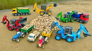 Download lagu JCB 5CX Fully Loading Stone BharatBenz Truck Swaraj Tractor Pickup Tipper? Tractor Cartoon | AJ Toys mp3