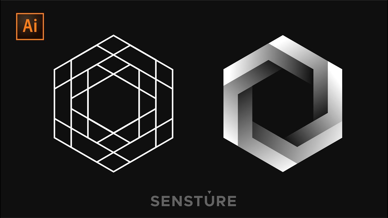 Create A 3D Illusion Shape with Hexagonal Grid in Illustrator - Tutorial