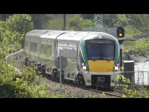 Irish Rail 22000 Class Intercity Train passing Lough Owel in Westmeath