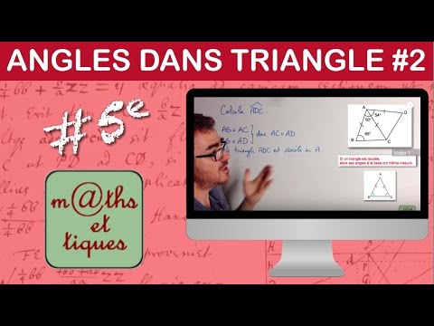 Calculer un angle dans un triangle (2) - Cinquième