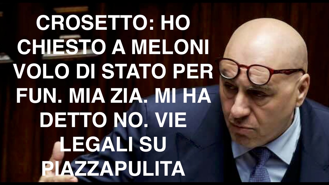 CROSETTO: HO CHIESTO A MELONI VOLO DI STATO PER FUN. MIA ZIA. MI HA DETTO NO. VIE LEGALI SU PIAZZAPU