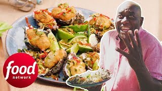 Ainsley Prepares DELICIOUS Spicy Fried Oysters With Pickled Cucumber | Ainsley