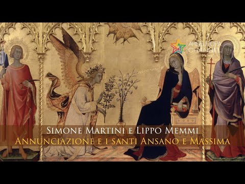 Simone Martini e Lippo Memmi - Annunciazione e i santi Ansano e Massima - Uffizi