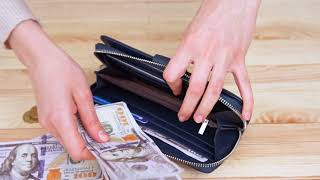 Вертикальний місткий гаманець зі шкіри унісекс ST Leather 19301 синій