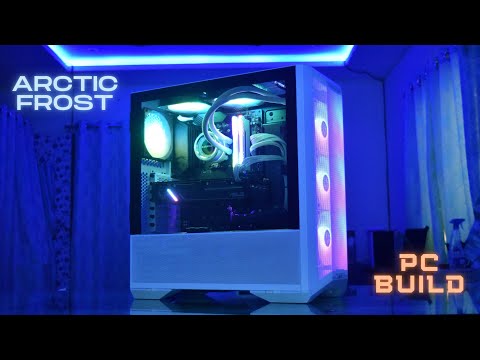 2025 Arctic Frost White Gaming PC Lian Li Cabinet Ryzen 5600x Build Timelapse B550 Gaming Streaming