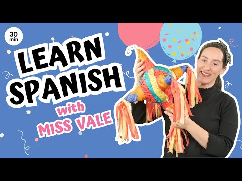 Spanish for Toddlers | Birthday Party + Songs, Shapes & Colors | Learn with Miss Vale