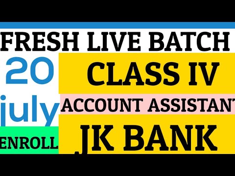 LIVE BATCH FOR JKSSB CLASS IV| ACCOUNT ASSISTANT|JK BANK |BEST STUDY MATERIAL|BOOKS|TEST SERIES|JOIN