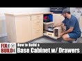 How to Build a Base Cabinet with Drawers | DIY Shop Storage
