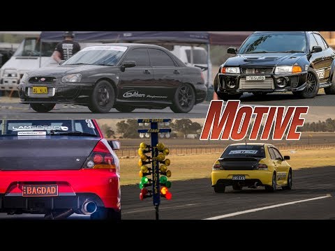 Evos gang up on a WRX - Drag Battle 4CYL AWD class