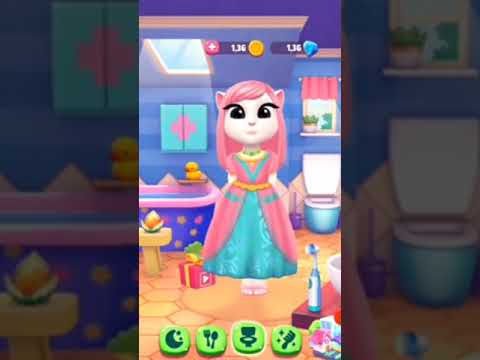 Imitate fat tummy Angela Turning on the Super Powerful Fan | My Talking Angela 2 In Real Life #1