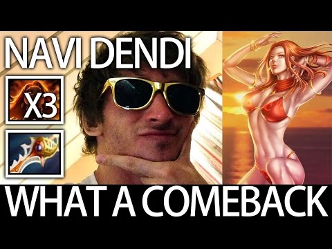Navi Dendi Pro Lina 4vs5 Comeback Divine Rapier Dota 2 Gameplay